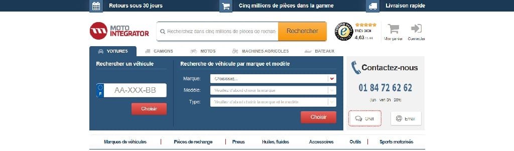 Motointegrator : boutique en ligne spécialisée dans la vente de pièces détachées et d'accessoires automobiles