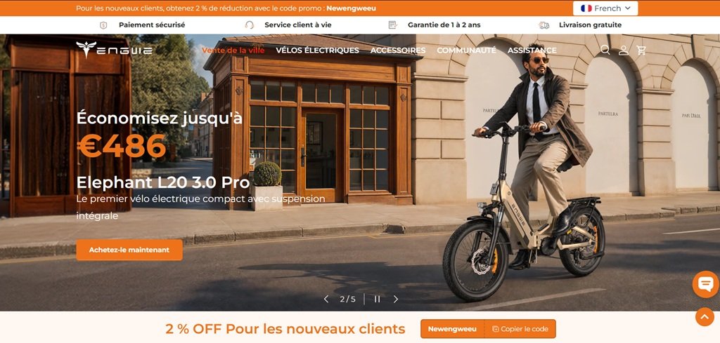 ENGWE : vélos électriques fat bike, pliants et VTT pour la ville comme le tout-terrain