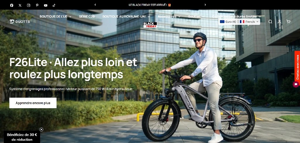 DUOTTS : vélos électriques fat bike, VTT et vélos urbains puissants à prix accessible